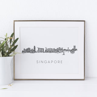 Singapore Skyline art print by Natalie Ryan