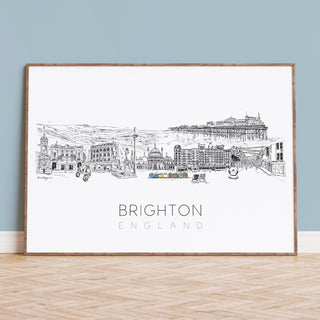 Brighton Landmarks Skyline Art Print