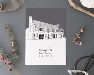 House Portrait Sketch With Colour Pop