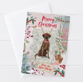 Personalised Brown Labrador Christmas Card | Natalie Ryan Design