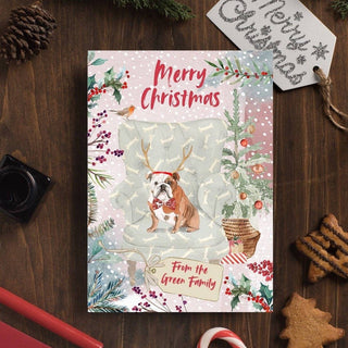 Personalised English Bulldog Christmas Card | Natalie Ryan Design