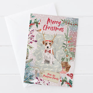Personalised Jack Russell (long haired) Christmas Card | Natalie Ryan Design