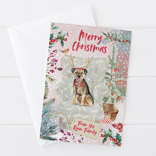 Personalised Border Terrier Christmas Card | Natalie Ryan Design