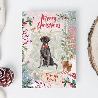 Personalised Black Labrador Christmas Card | Natalie Ryan Design