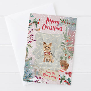 Personalised Yorkshire Terrier, Yorkie, Christmas Card | Natalie Ryan Design