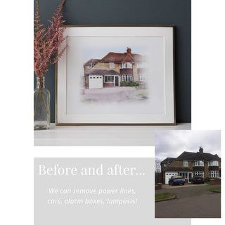 Digital House Portrait with mount