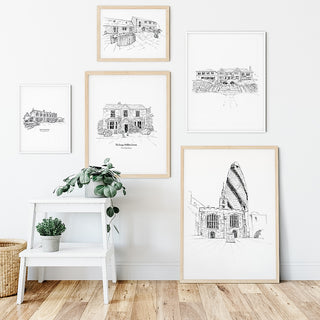 Personalised house line illustration
