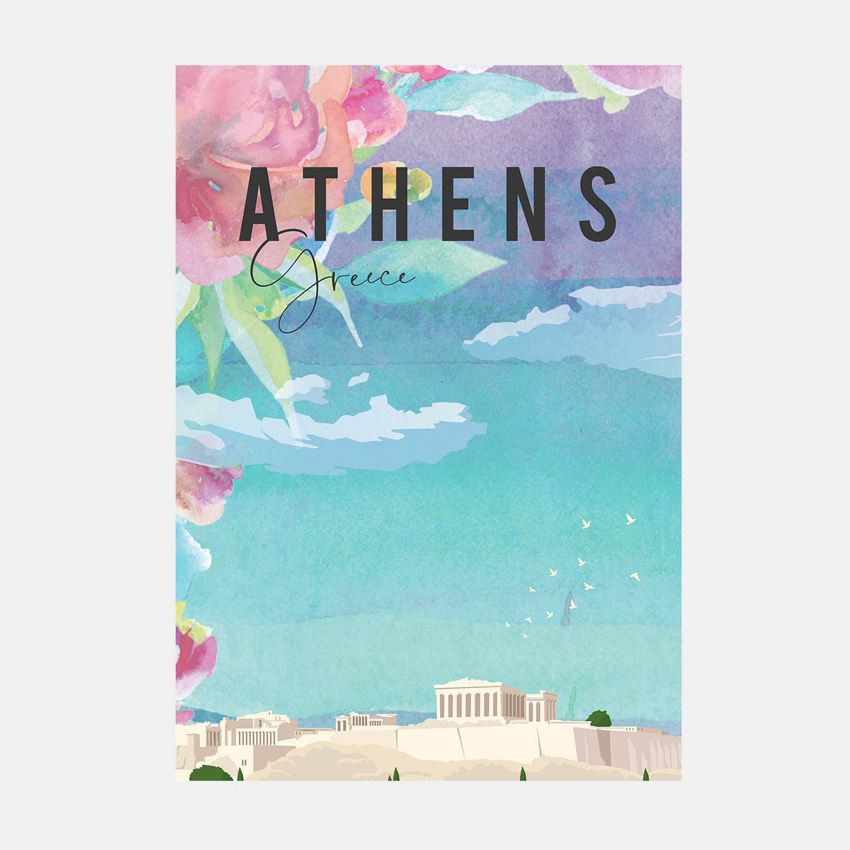 Athens Travel Poster