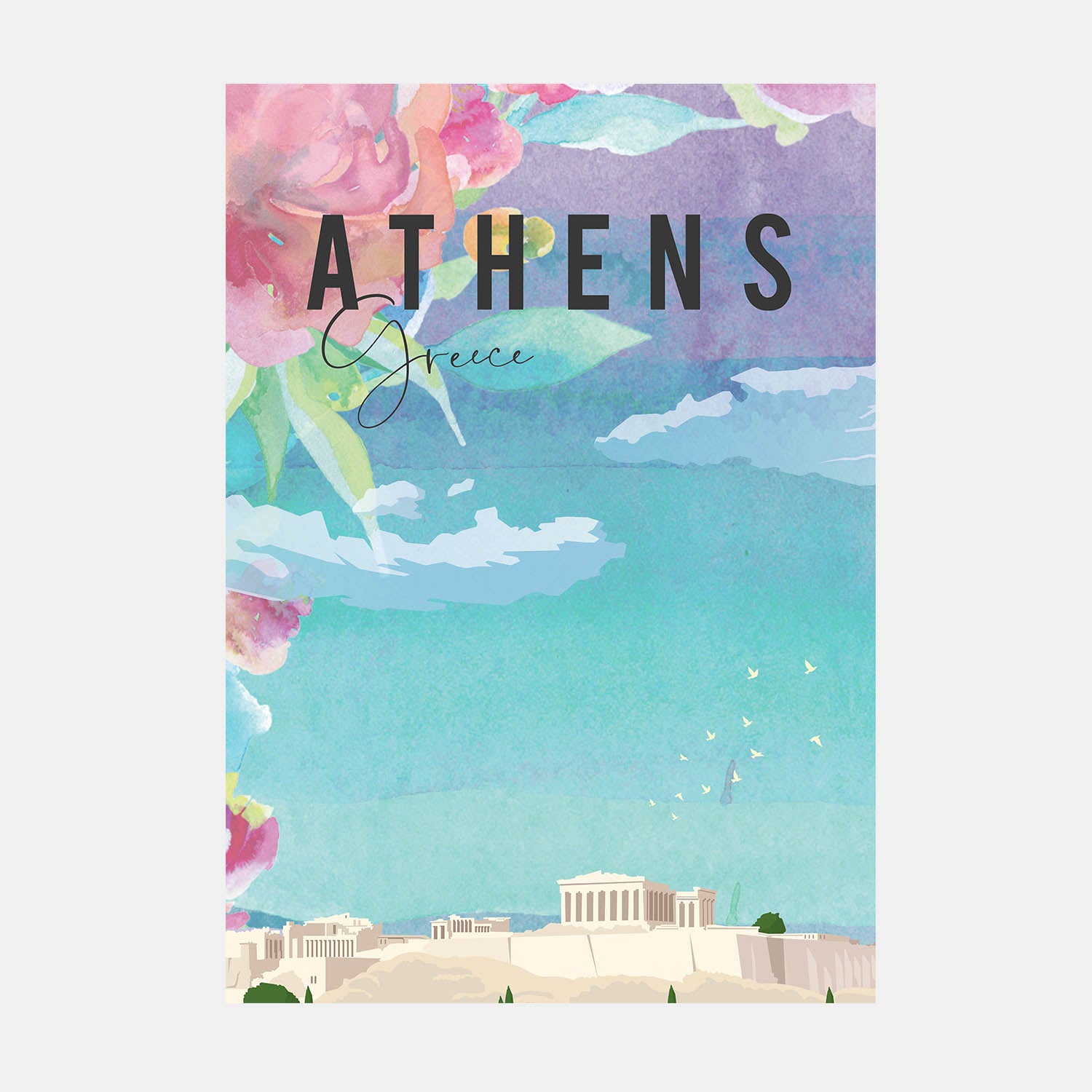 Athens Travel Poster