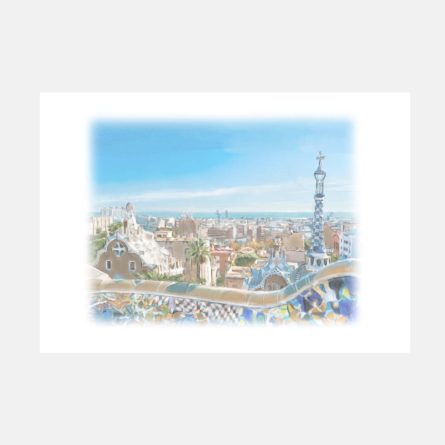 Barcelona Park Guell Art Print by Natalie Ryan