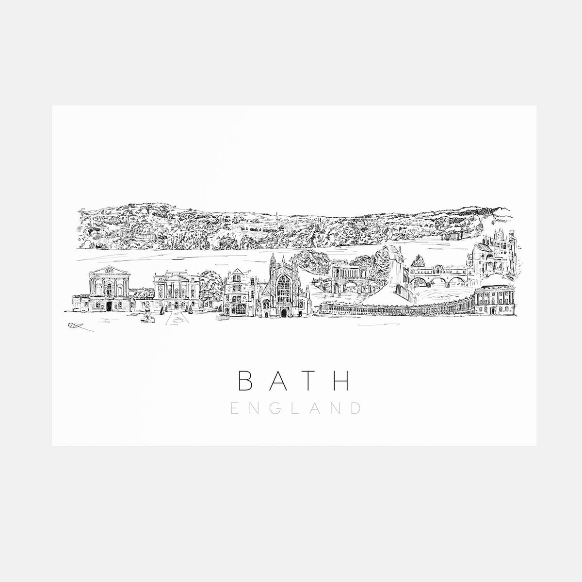 Bath Skyline Art Print