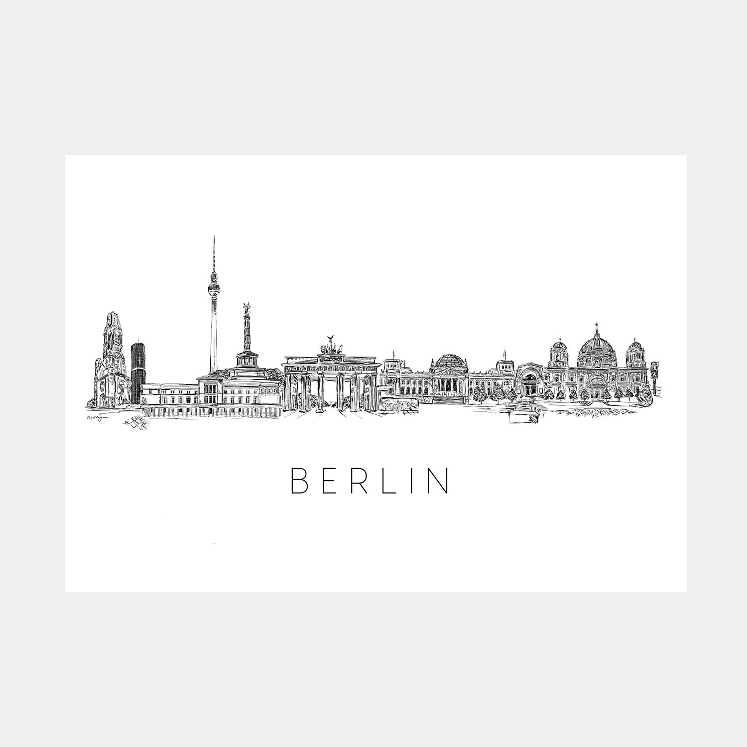 Berlin Skyline Art Print