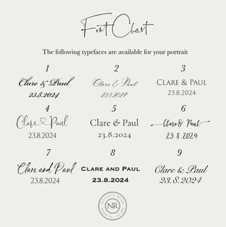 Wedding Fonts for personalised prints