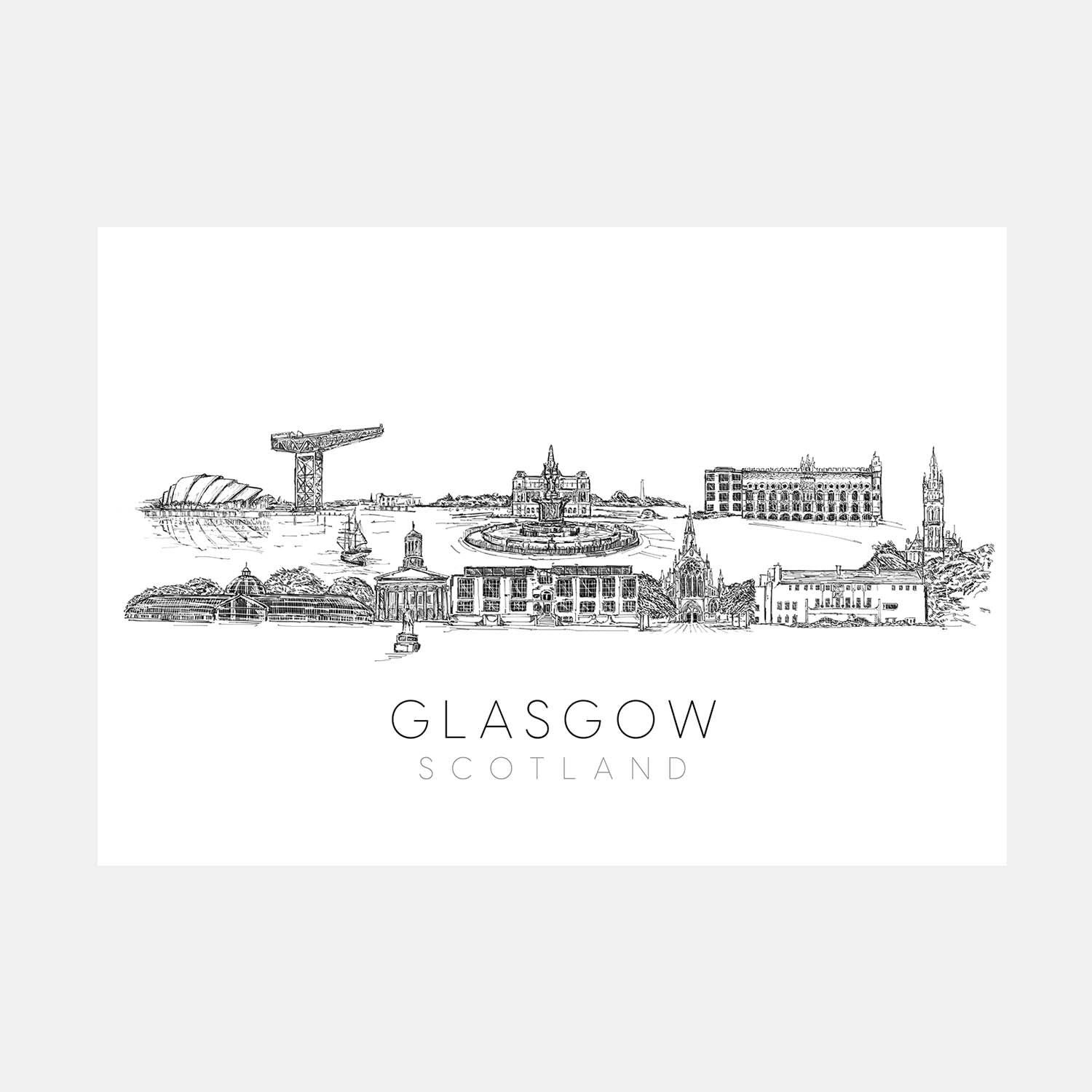 Glasgow Skyline Art Print