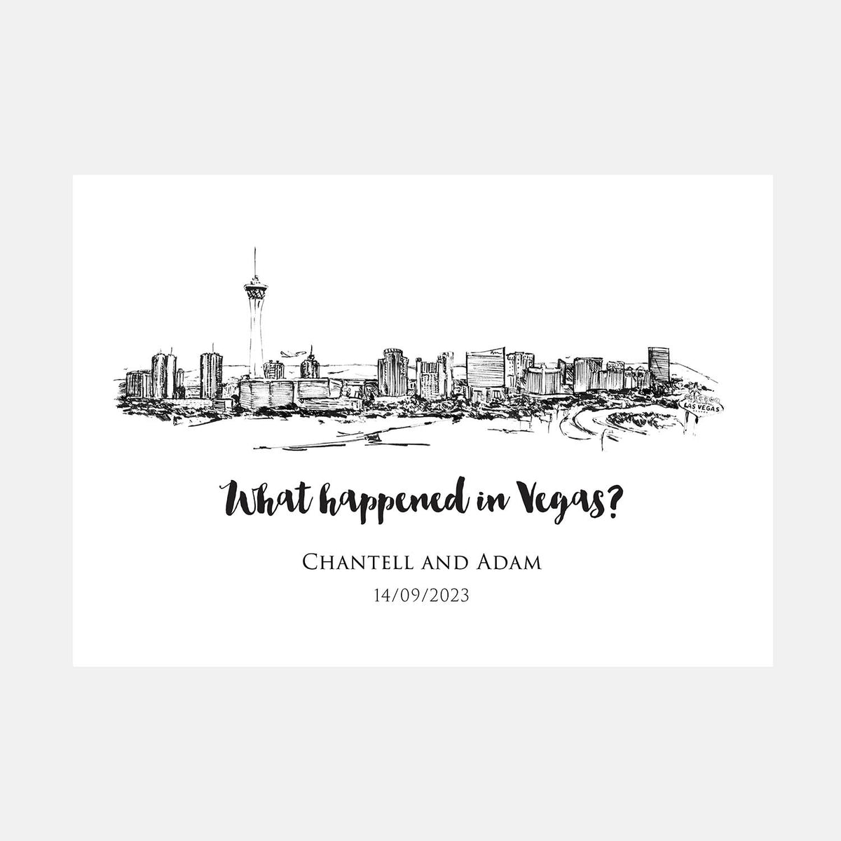 Personalised Vegas, Las Vegas Skyline Art Print