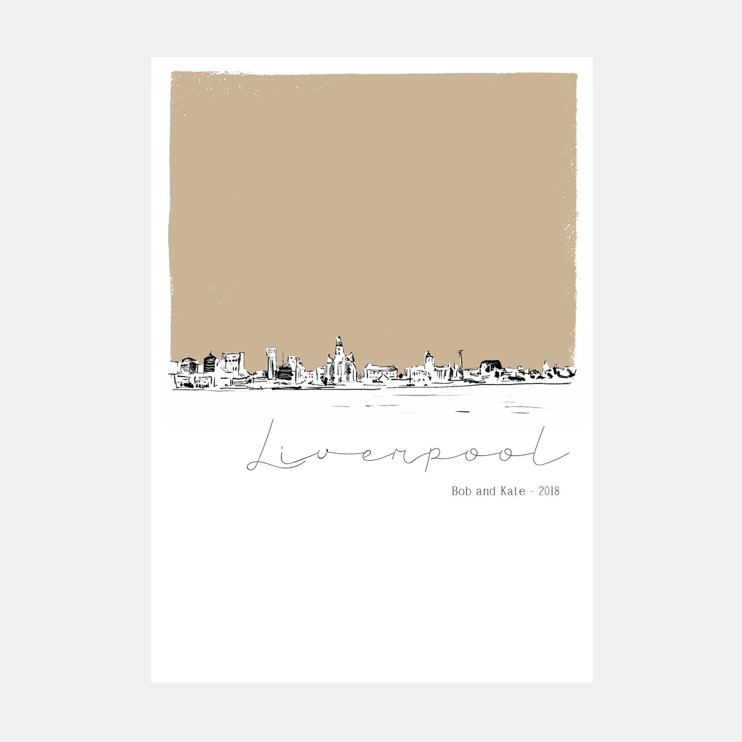 Liverpool Skyline Illustrated Art Print