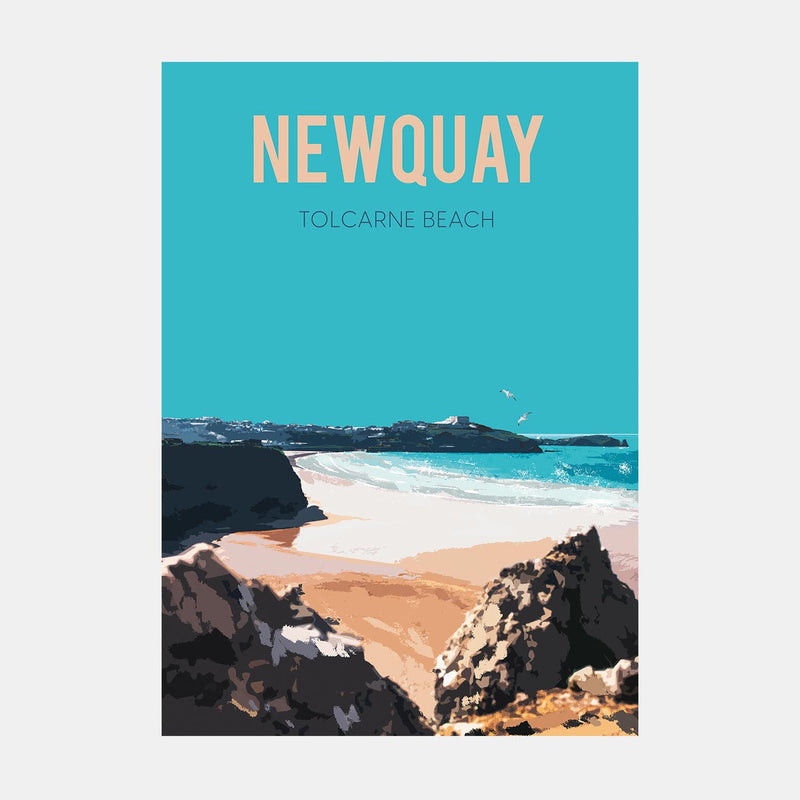 Tolcarne Beach Newquay art print