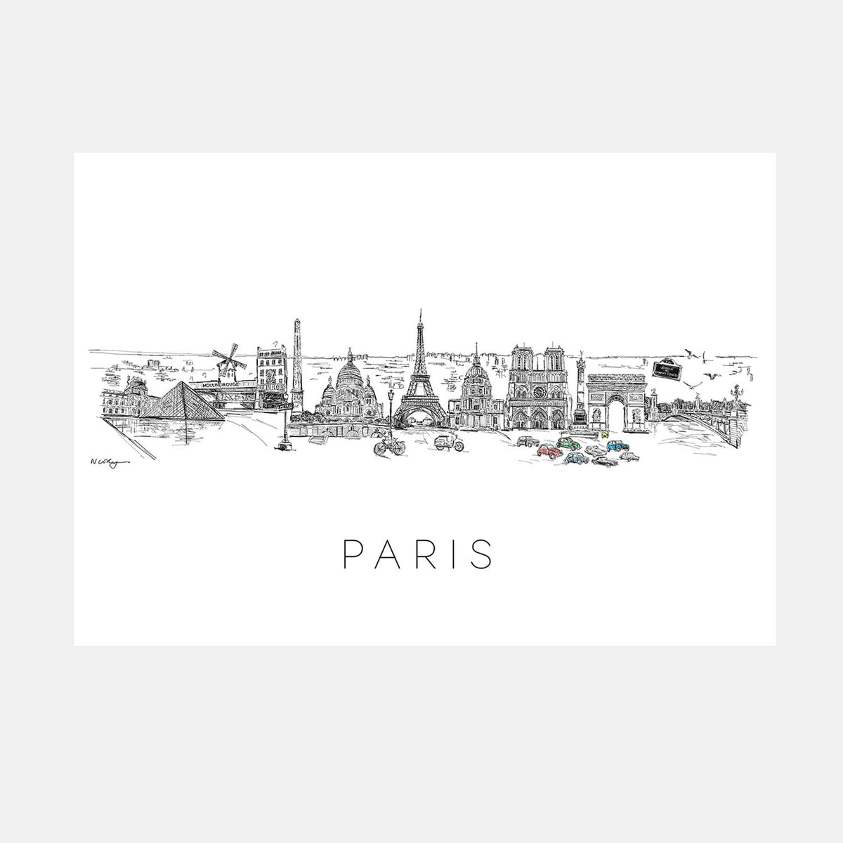 Paris Skyline Print