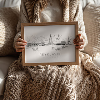 Reykjavik Skyline Art Print
