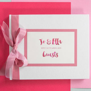 Watercolour Script Lettering Guest Book