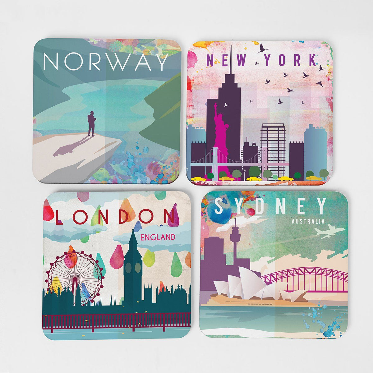 London Single Hardboard Coaster