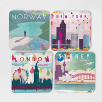 London Single Hardboard Coaster