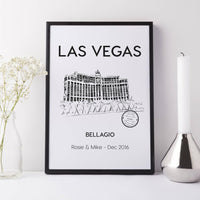 Bellagio Las Vegas Personalised Art Print