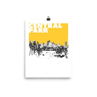 New York, Central Park, art print, yellow