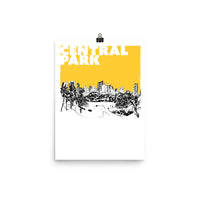 New York, Central Park, art print, yellow