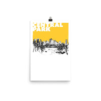 New York, Central Park, art print, yellow