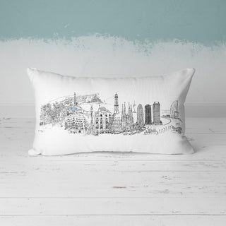 Barcelona Skyline Premium Pillow