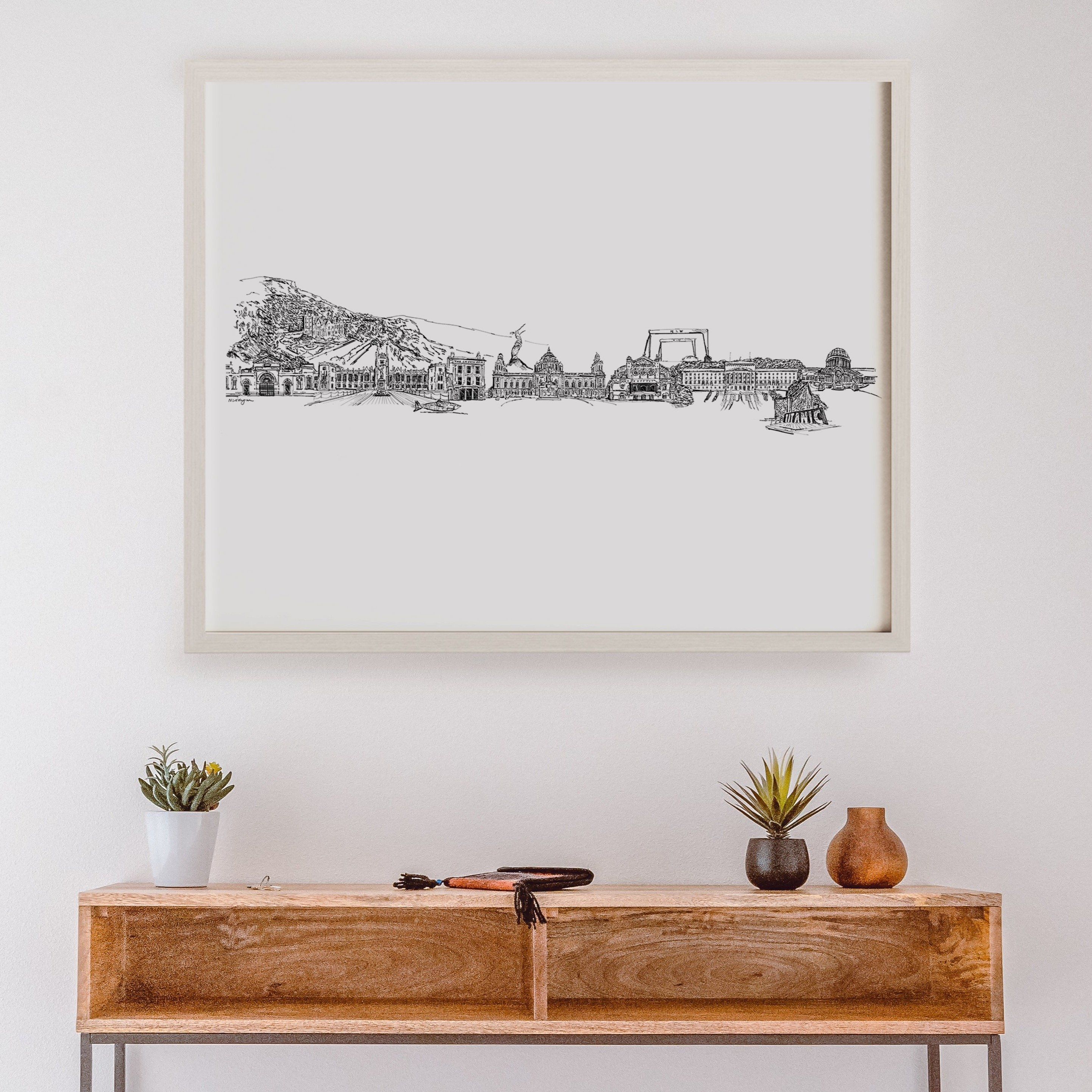 Belfast, Ireland skyline art print