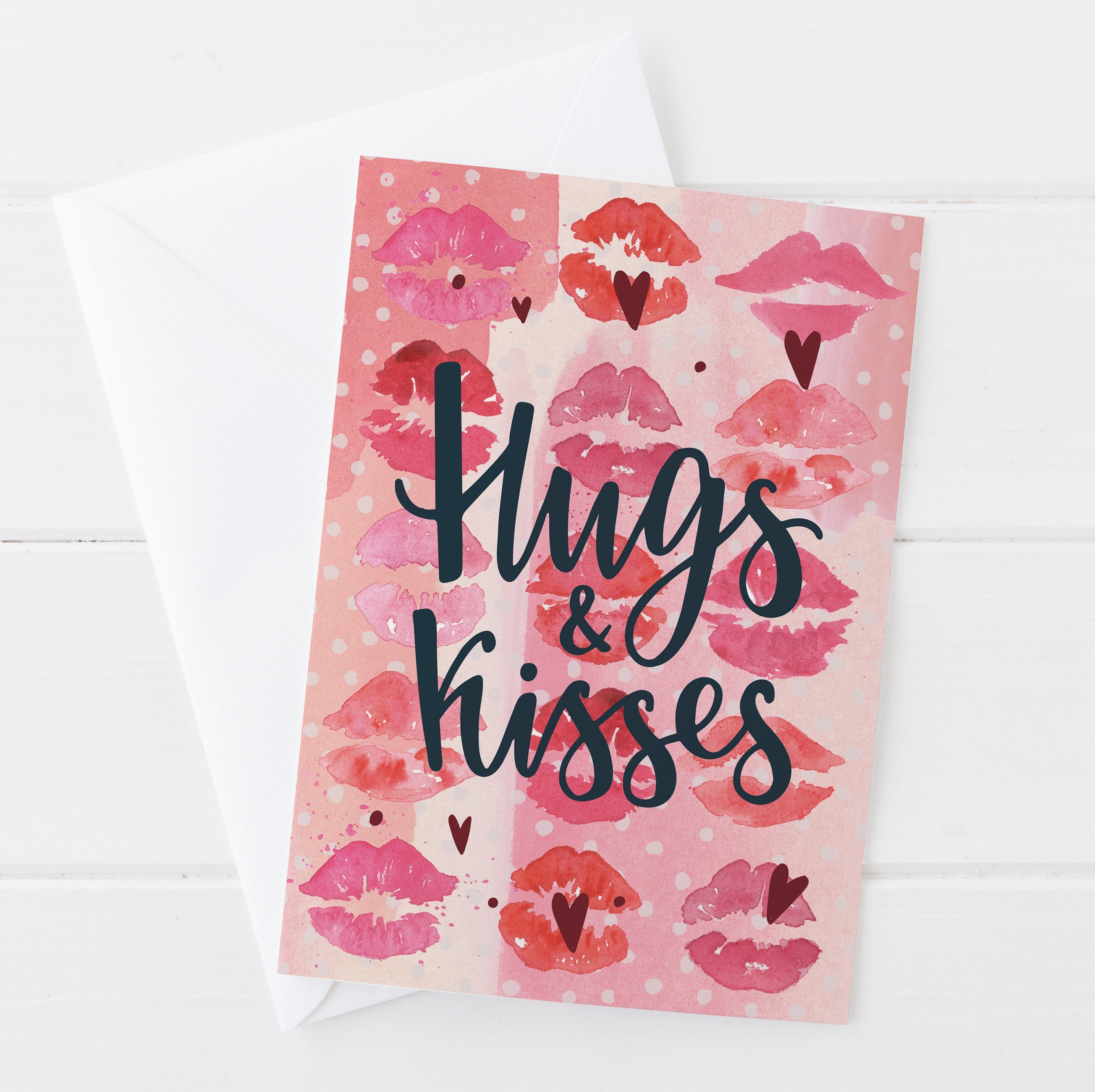 Hugs and Kisses Valentines Day Card | Natalie Ryan Design