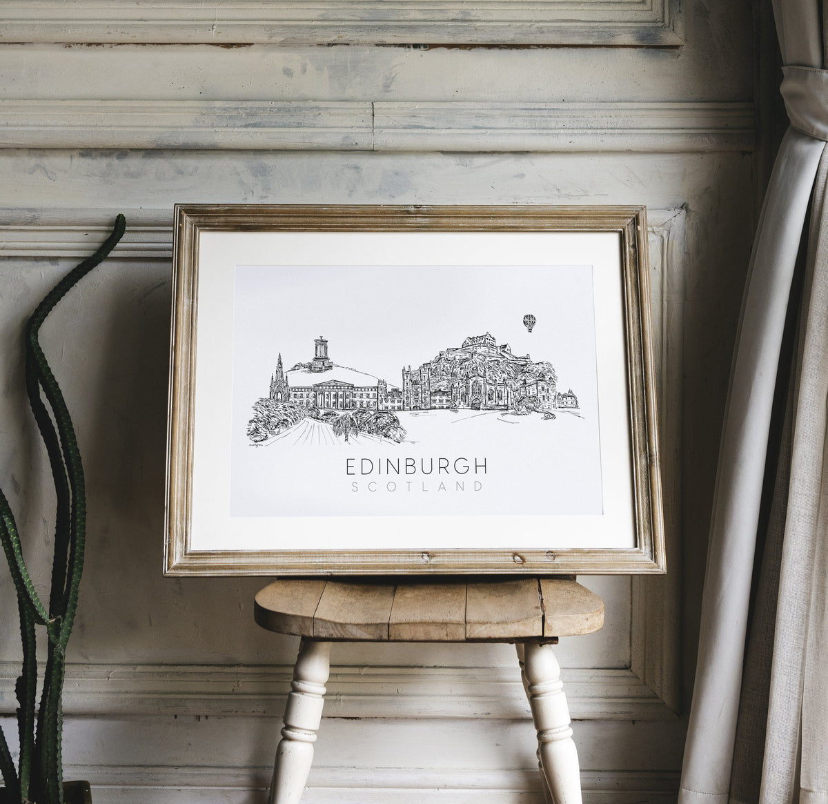 Edinburgh, Scotland skyline art print