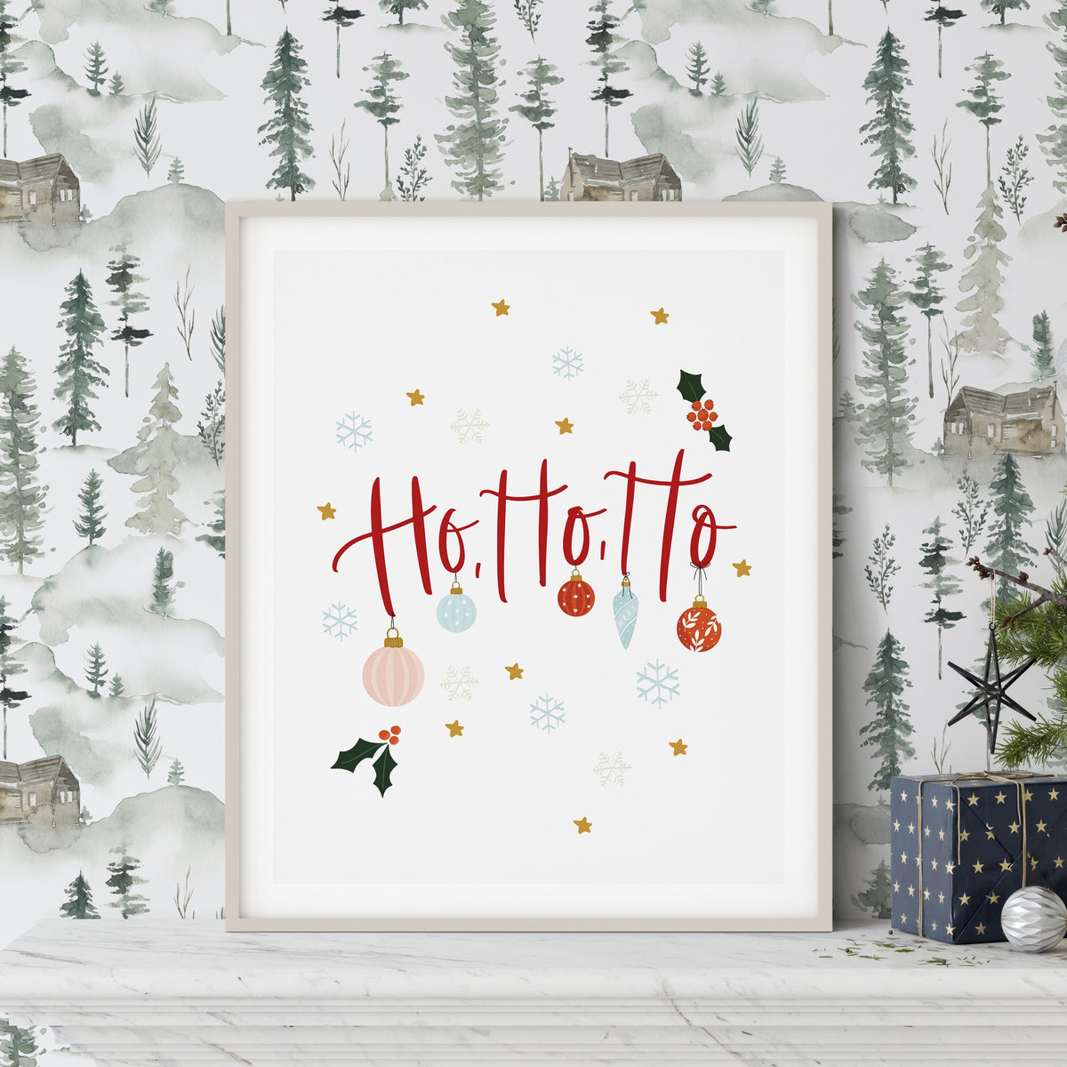 Ho Ho Ho Christmas Art Print | Natalie Ryan Design