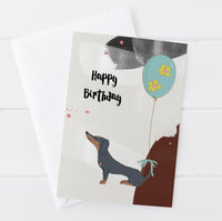 Happy Birthday Sausage Dog Greetings Card