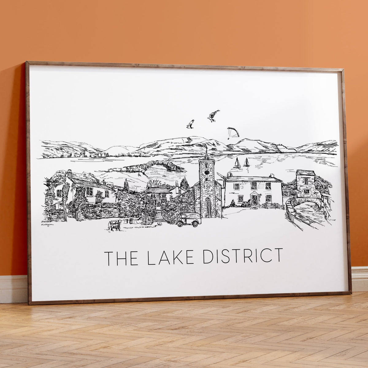 Lake District Art Print Skyline