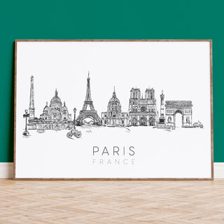Paris France Skyline Art Print