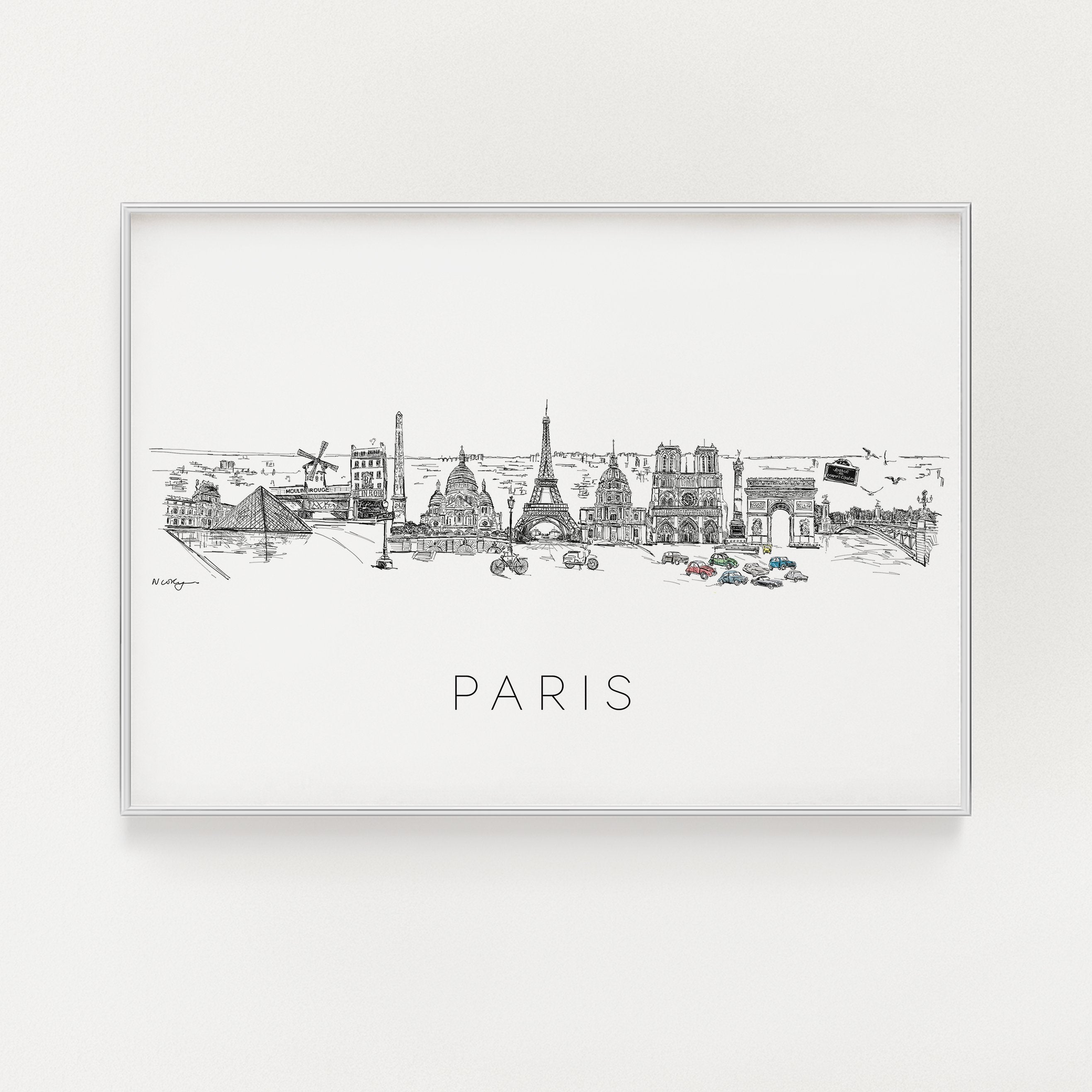 Paris Skyline A3 Print | Natalie Ryan Design