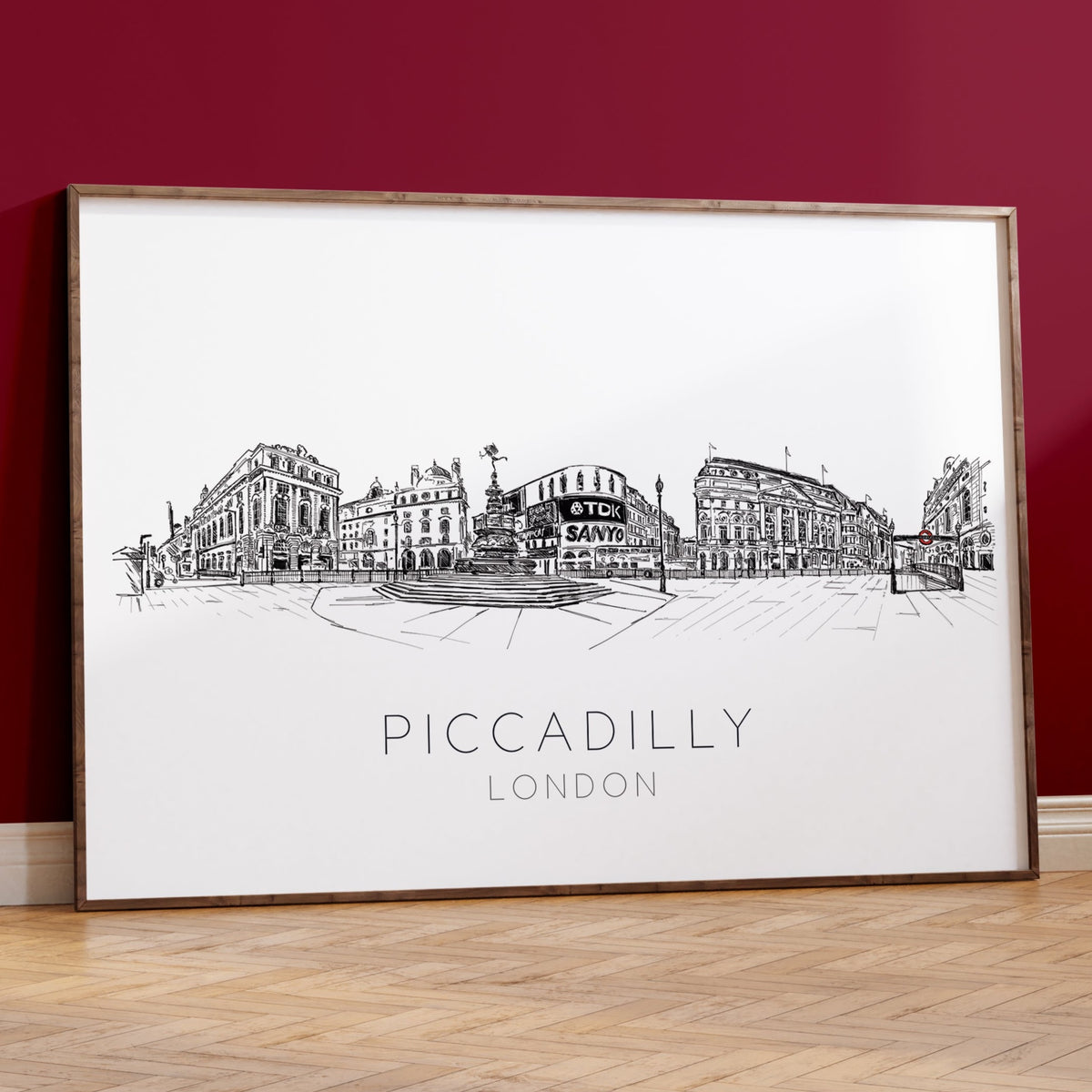 Piccadilly London Skyline Print