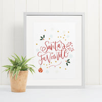 Santas Favourite Christmas Art Print | Natalie Ryan Design