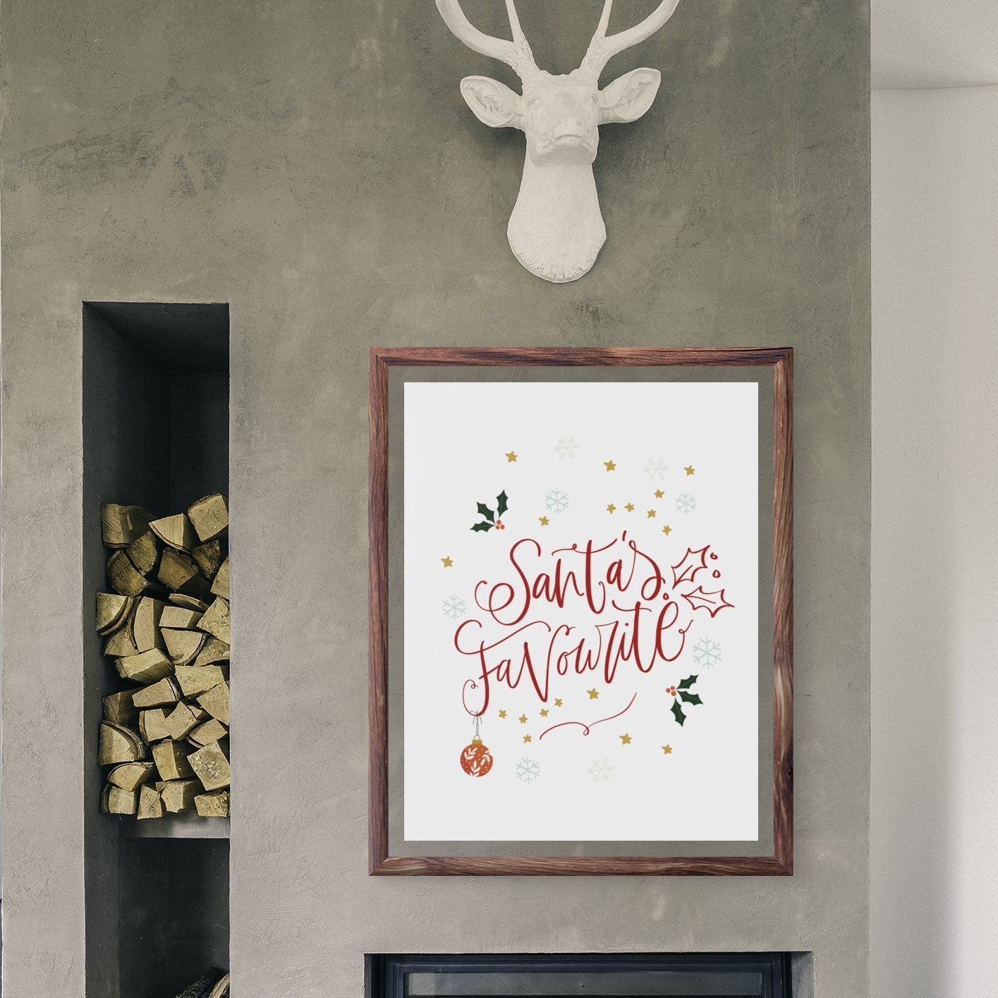 Santas Favourite Christmas Art Print | Natalie Ryan Design