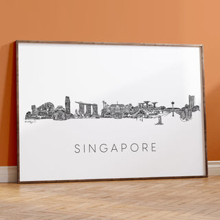 Singapore Skyline Cityscape Art Print