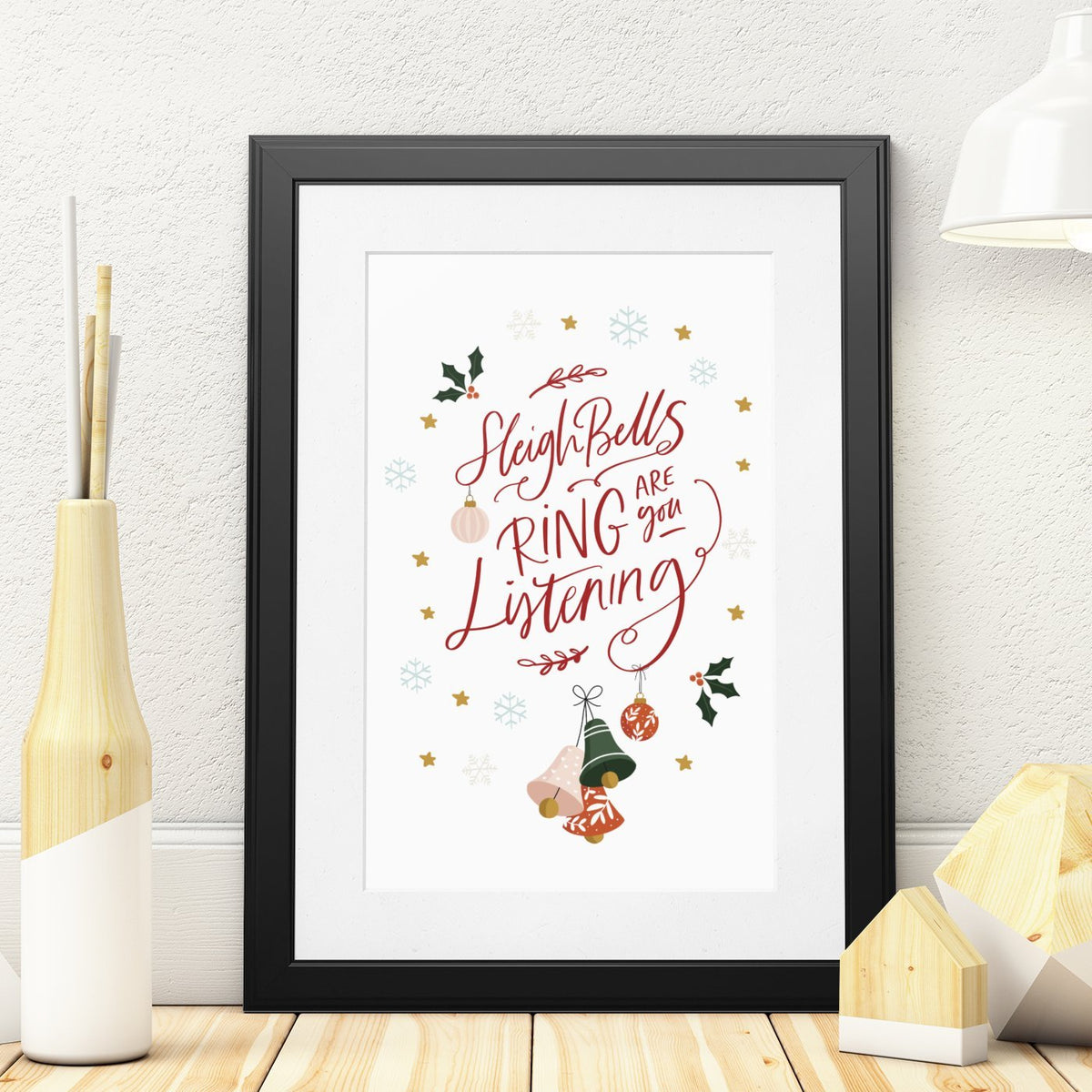 Sleigh Bells Ring are you Listening Art Print | Natalie Ryan Design