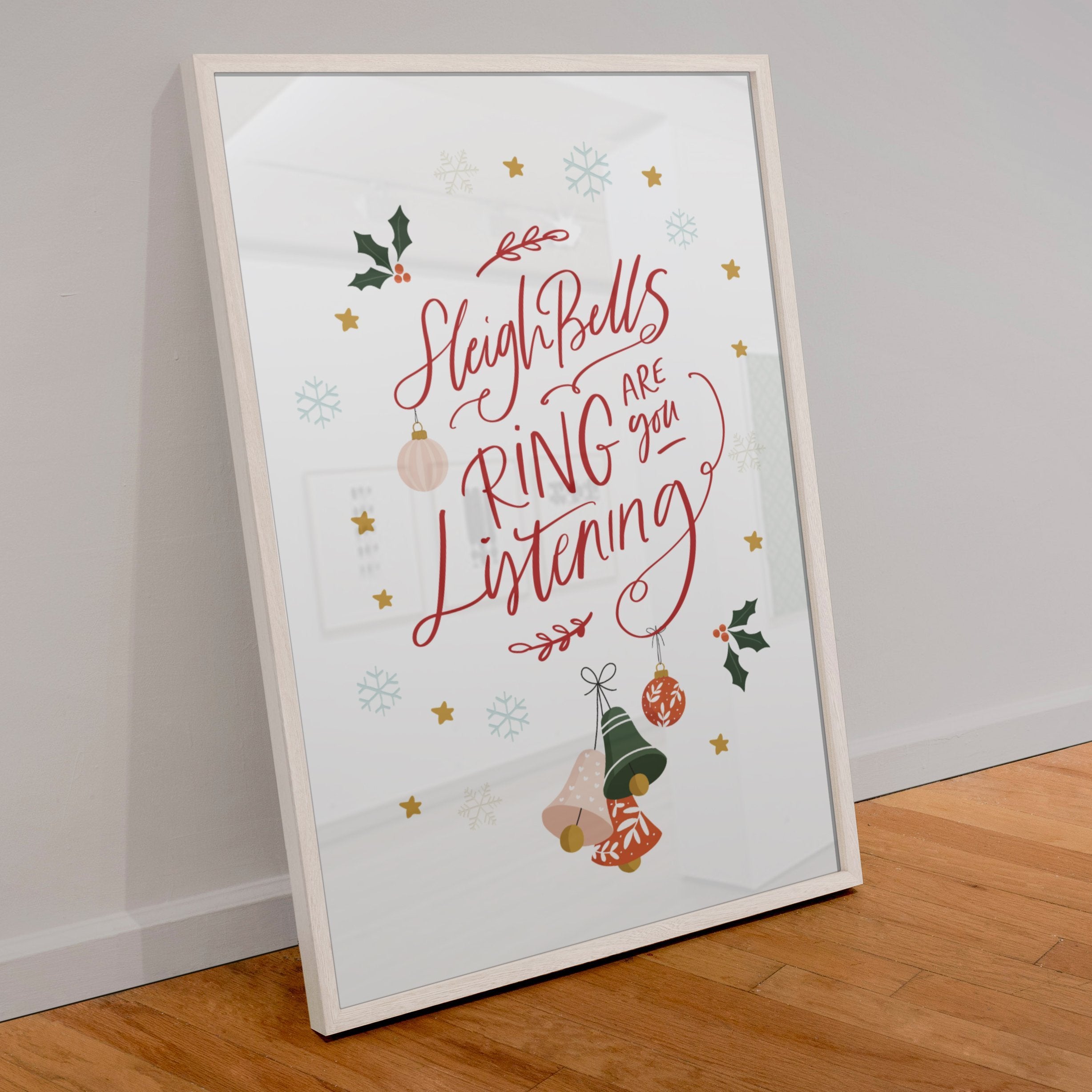 Sleigh Bells Ring are you Listening Art Print | Natalie Ryan Design