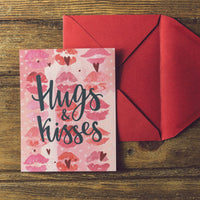 Hugs and Kisses Valentines Day Card | Natalie Ryan Design