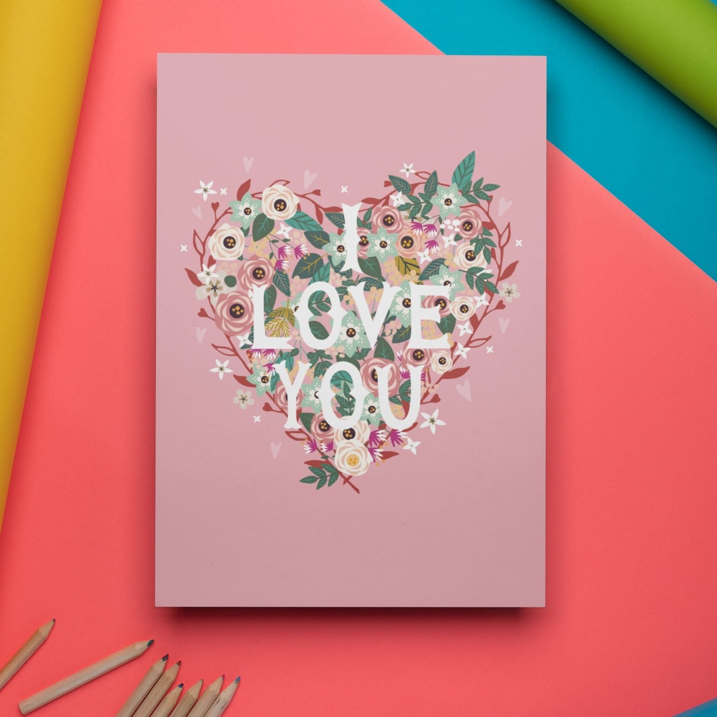 I Love You Floral Valentine's Card | Natalie Ryan Design