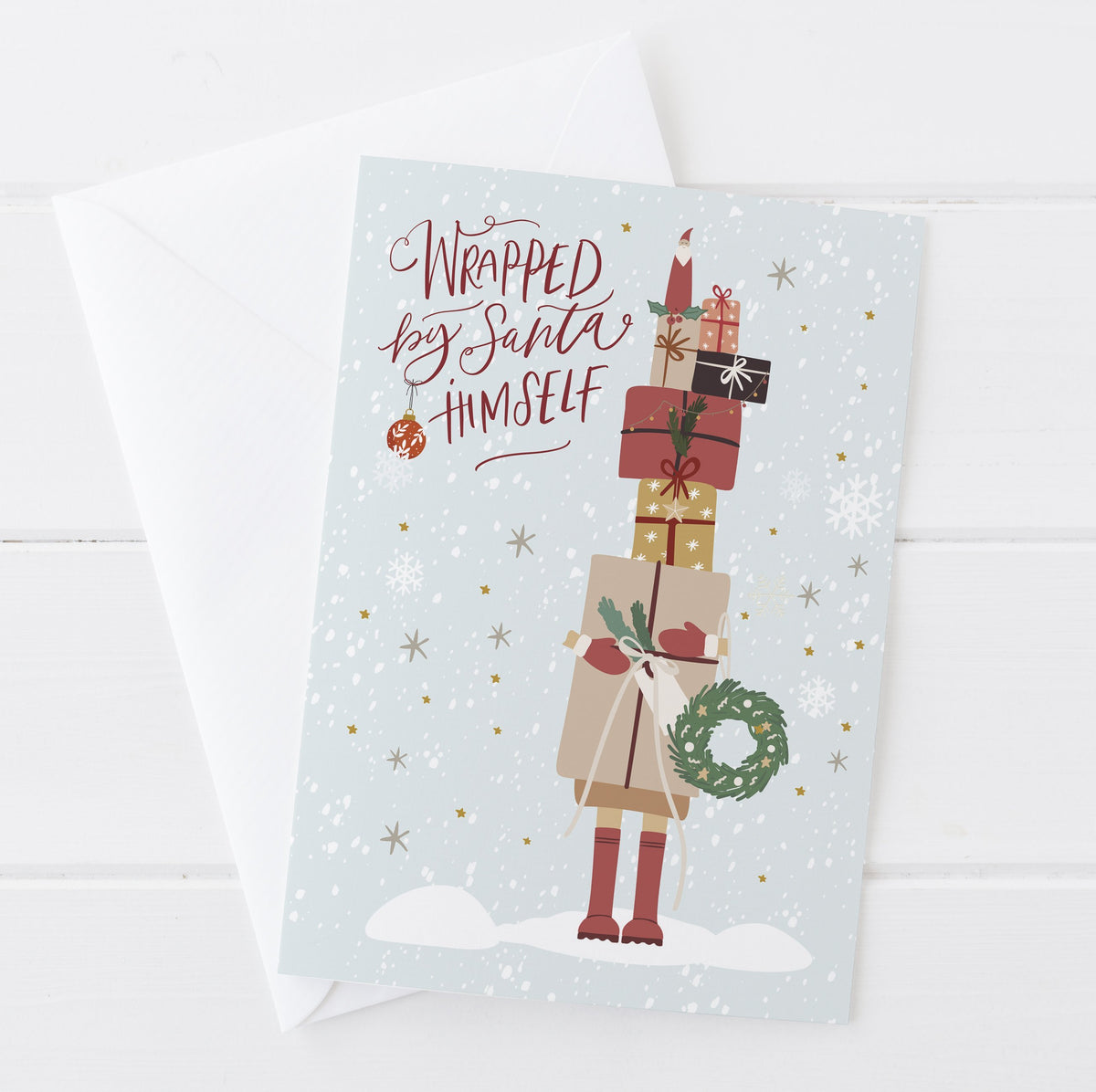 Wrapped by Santa Christmas Card | Natalie Ryan Design