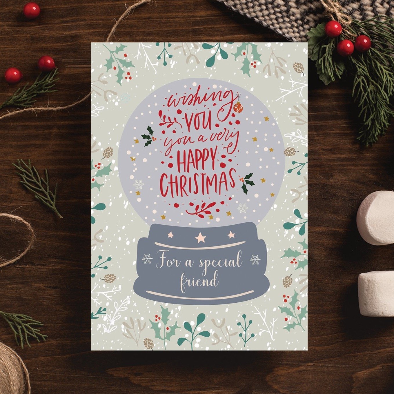 Snow Globe Happy Christmas Card | Natalie Ryan Design