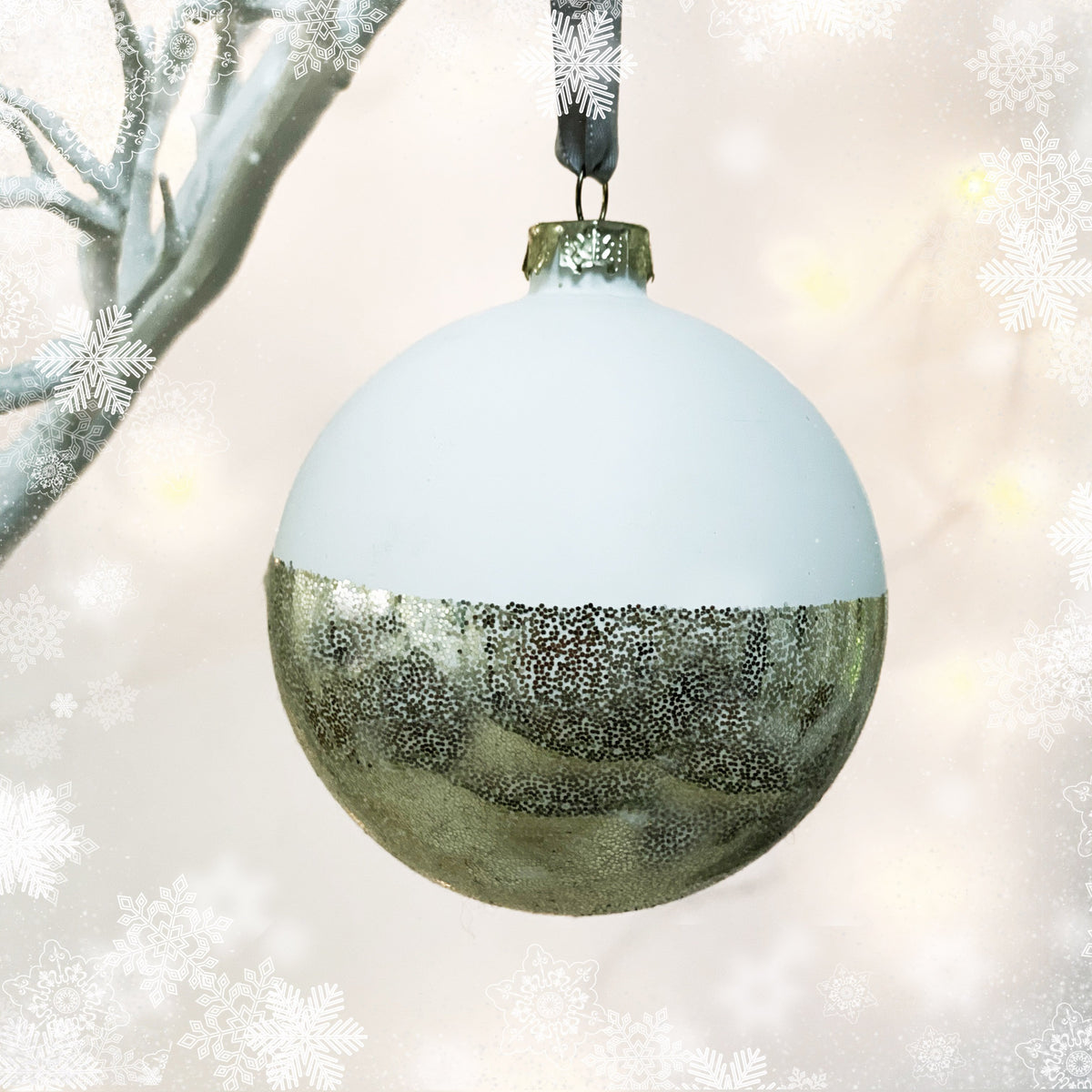 Gold Glitter Christmas Bauble | Natalie Ryan Design